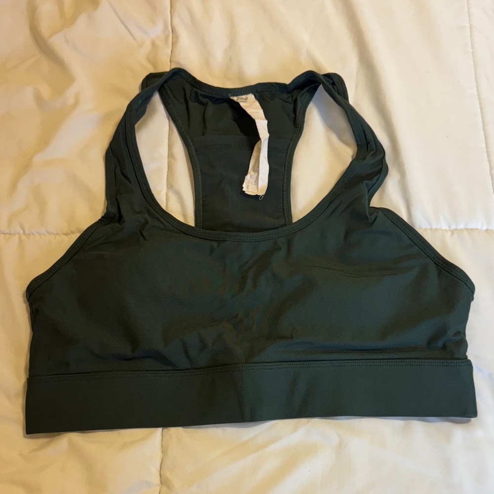 Fabletics Deep Green Sports Bra